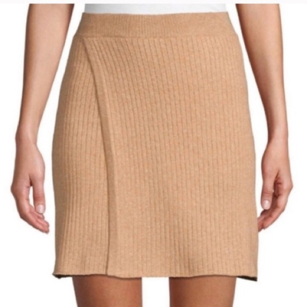 Free People Caramel Ribbed Sweater Skirt